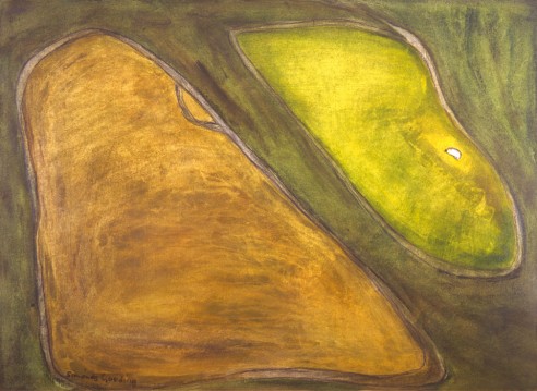 Sheep in a Field<br><span>1983, 56 x 76cm, oil on paper</span>