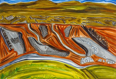 The Bog on a Fine Day<br><span>1986, 76 x 110cm, oil on paper</span>