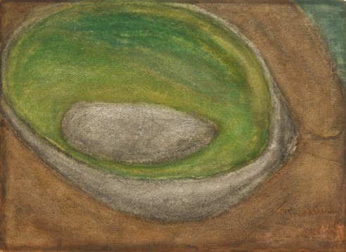 Enclosed Ring Fort<br><span>1970, 54 x 77cm, Gouache on paper</span>