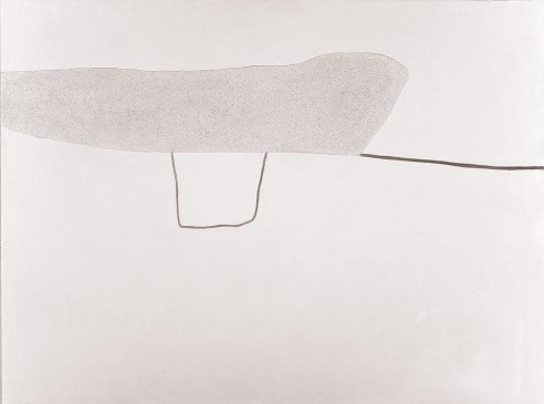 Stretched Out Cultivation<br><span>2001, 122 x 163cm, Crushed clay on plaster</span>